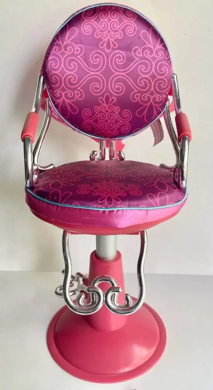 Our Generation Sitting Pretty Doll Salon Chair Pink Paisley